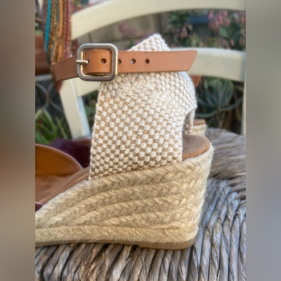 may pol strappy leather espadrilles burgundy toe sz 7 - Picture 5 of 11